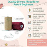 Sewing Thread-24 Spools of Polyester Thread for Sewing Machine for Beginners,Hand Stitching & V1369-AZ3-W-22215