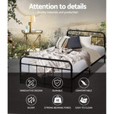 Artiss Bed Frame Metal Bed Frame LEO - King Single MBED-C-LEO-KS-BK