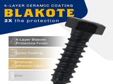 1/2" x 2, 25-Piece Black Bolts, Rustproof 4-Layer Ceramic BLAKOTE, 2X Protection of Galvanized V1258-DP02-F-80