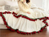 99 Roses Hand-Crocheted Bouquet Blanket A Versatile Emblem of Eternal Romance, Offering Gentle V1232-MGHT006