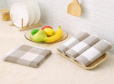 Homaxy 100% Cotton Waffle Weave Check Plaid Kitchen Towels, 13 x 28 Inches, 4-Pack, White & Black V1258-DP02-F-159