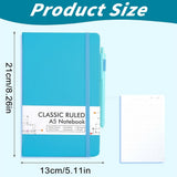 5 Pack Notebooks Journals, A5 Hardcover Ruled Lined with 5 Black Pens, 5 Sky Blue, Notebook V1366-AZ2-W-19715