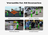 3 Pack Traffic Delineator Posts, 1140 mm Traffic Safety Cones with Fillable Base and Reflective V952-TCDZJTJSZLS4LWRAR001V0