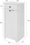 White Bathroom Cabinet with Laundry Basket and Drawer V178-85024