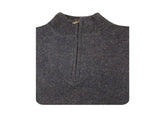 100% SHETLAND RAGG WOOL Half Zip Up Knit JUMPER Pullover Mens Sweater Knitted - Denim Blue V563-SW-HZ-DNMBLU45-5XL