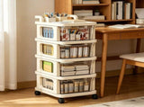 Rolling Storage Cart with Drawers Plastic Storage Drawer Unit on Wheels Mobile Organizer Cart for V1366-AZ2-W-13065