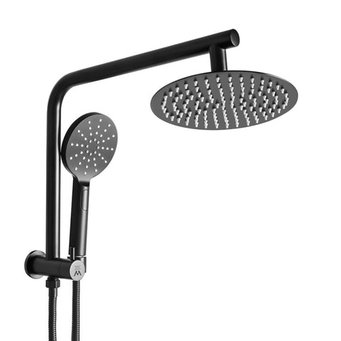 High Pressure Shower Head Set Rain Round Black BS0113-BK