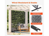 Metal Privacy Screen, 120 x 193cm, Outdoor Privacy Screens 3-Panel, Freestanding Outdoor Divider V952-DLSHWYSPMJS7CV2AZV0
