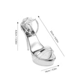 Transparent High Heel Sandals for Women, 1 Pair Non-Skid Outsole Dress Shoes for Weddings and V1369-AZ3-W-16810