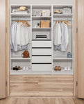 MALMO THREE SHELF/FOUR DRAWER WALK IN WARDROBE - FLUTED V164-ECW4FB