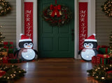 2-Pack Lighted Christmas Penguin Decoration Lantern Collapsible Metal Frame Yard Ornament with 45 V1107-LIGHTED CHRISTMAS PENGUIN DECORATION LANTERN1