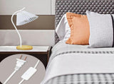 Table Lamp with Cloth Pleated Lampshade Metal Modern Nightstand Bedside Lamp for Bedroom Living Room V1294-YM0710-3119230115411