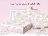Pink Sweet Story Large Gift Box with Lid set-Includes Raffia and Gift Bag- Cute Birthday Present V888-ELOSUNG53148