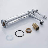 Copper Faucet for Bathroom Sink Hot & Cold Water Mixer, Vintage Retro Style, Deck-Mounted Basin V1107-113-87537-SLR-305MM