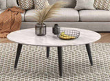 Minimalist Marble Effect Round Coffee Table V264-TAB-718C-WHE