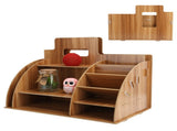 Wood Desktop Organizer Innovative Cosmetics Stationery Storage Rack for Home OfficeCherry Wood Color V1294-YM0721-3117210041012