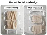 Devanti Heated Towel Rail Freestanding Wall Mounted S-Shape Electric Warmer Rack TW-C-102S-SS