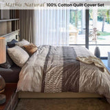 Bedding House Mathis Natural Cotton Quilt Cover Set Queen V442-HIN-QUILTCS-MATHIS-NATURAL-QS