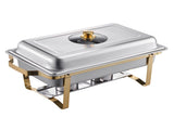Chafing Dish Buffet Set, 4 Qt 2 Pack, Stainless Steel Chafer with 4 Half Size Pans, Rectangle V952-ZFXBXGBLSTGKPIZUVV0