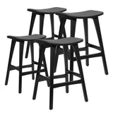 4X Wooden Bar Stool Padded PU Leather Dining Chair KANSO 65cm BLACK V274-FT-BSWO-AM552P-BK4