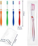 100 Pack Bulk Toothbrush Package with Covers Premium Quality Individually Wrapped Tooth Brushes, V1258-DP02-C-1105