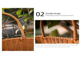 Rattan shopping basket Simple shopping basket Environmentally friendly vegetable basket Fruit basket V1366-AZ2-W-21702