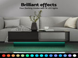Artiss LED TV Unit & Coffee Table Set Storage Cabinet Black FUR-TV-COF-LED-BK