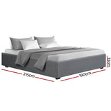 Artiss Bed Frame King Size Gas Lift Base Grey TOKI BFRAME-E-TOKI-K-GY-AB