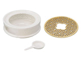 Teapot Warmer Tea Coffee Warmer Base Ceramic Heater with Spoon Lid and Candle Holder White V1294-YM0703-3118230130511