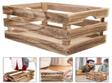 Large Wood Storage Basket Wooden Crate Box for Clothes, Home Organization, Household Storage and V1370-AZ4-11532