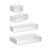 4pcs Clear Makeup Organizer Light Luxury Style Multi Compartments Large Capacity Cosmetic Organizer V1294-YM0901-3117230232011