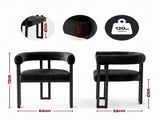 Artiss Dining Chairs Set of 6 Velvet Upholstered Barrel Chairs with Curved Armrests & Back Black UPHO-C-DIN-2553-BKX6