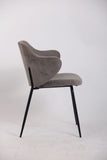 Set of 4 Dining Chairs with Corduroy Cord Fabric in Grey V563-68408_2X