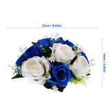 Simulation Flower Blue White PU Lace Satin Semi Spherical Wedding Table Centerpiece Romantic 1Set V1366-AZ2-W-19255