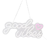 Neon Sign Good Vibes LED Light Acrylic USB Powered Wall Hang Neon Wall Decor for Bar Party Wedding V1294-YM0706-3119230136711