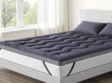 Giselle Bedding 5cm Pillowtop Topper Bamboo Polyester Blend Fibre Pad for Back Pain Relief Washable TOPPER-WA-CHAR-D