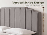 Artiss Bed Head Headboard King Velvet 183CM - Grey BED-HEAD-WING-K-GY
