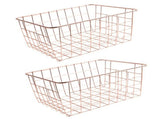 Freezer Basket Rust Proof Large Capacity Iron Storage Bin for Refrigerator Fruits Snacks Drinks 2pcs V1294-YM0901-3117230240513
