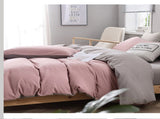 Mint Green And Grey Stitching Ultra-Soft Solid Color 4-Piece Bedding Set - Queen Size V888-ELOSUNG21512