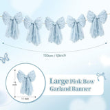 Large Bow Garland Banners for Coquette Birthday Party Decorations-Bow Themed Birthday Decor for Baby V1370-AZ4-11081