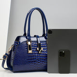 Blue Women'S Handbag Croc-Embossed Handbag Patent Leather Handbag Women'S - Red - Size 29-13-21 V1347-945-63062-RED-29-13-21