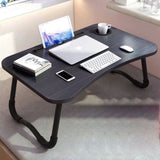 SOGA Black Portable Bed Table Adjustable Foldable Bed Sofa Study Table Laptop Mini Desk with BEDTABLEG41