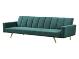 Levede Sofa Bed Convertible Velvet Lounge Recliner Couch Sleeper 3 Seater Green SOFABED1005-GN