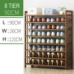 8 Tier Tower Bamboo Wooden Shoe Rack Corner Shelf Stand Storage Organizer V255-0408-08