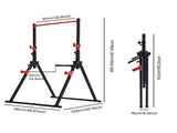 Centra Foldable Power Tower Pull Up Dip Station Adjustable Height Home Gym 220kg SP1102-AU