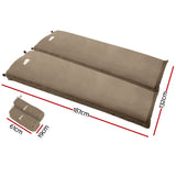 Weisshorn Self Inflating Mattress Camping Sleeping Mat Air Bed Double Set Coffee CAMP-MAT-SUE-SIN-COX2