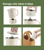 White Portable Foldable Travel Electric Kettle - 304 Stainless Steel Electric Water Boiler V888-ELOSUNG13807
