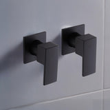 Bathroom Shower Bath Hot and Cold Square Mixer WATERMARK Certified in Black V63-847901