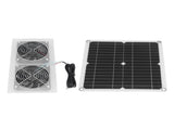 25W Solar Panel Fan Kit IPX65 Waterproof Low Noise Efficient Solar Powered Dual Fan for Chicken Coop V1294-YM0521-3114230040711