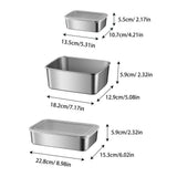 3 Sets Stainless Steel Cake Pans with Lids-9/7/5 Inch Rectangle Baking Pans for V1366-AZ2-W-16406